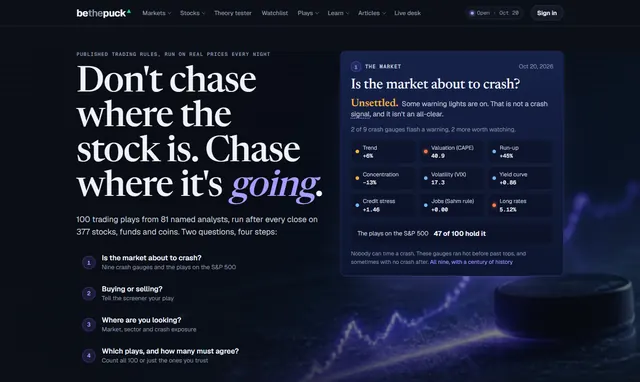 The Be The Puck homepage