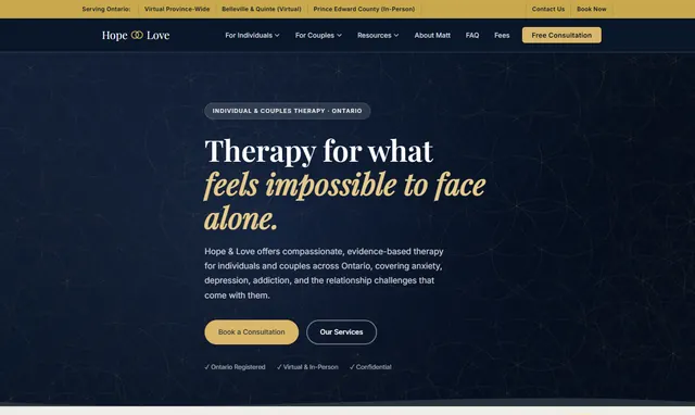 The Hope & Love Counselling homepage