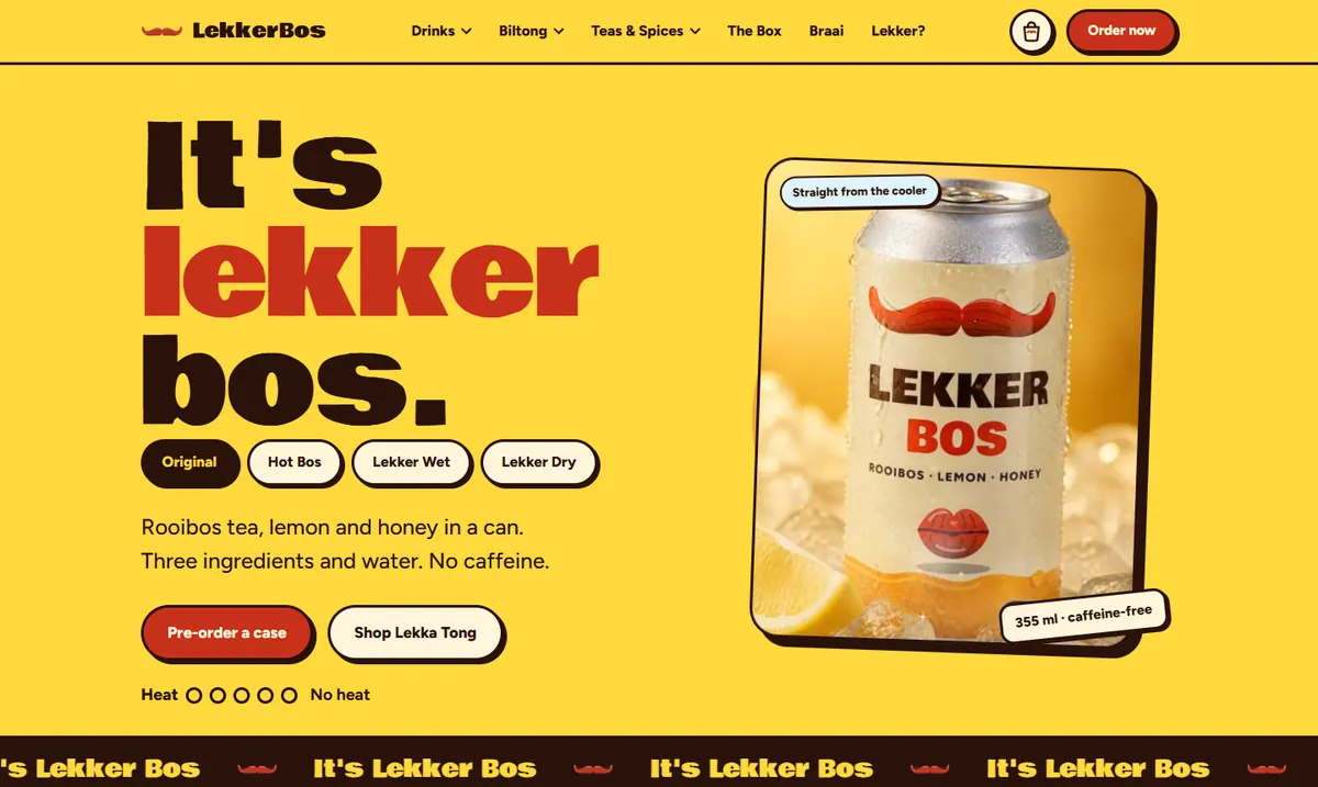 The LekkerBos homepage