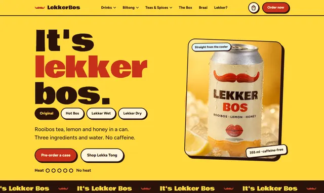 The LekkerBos homepage