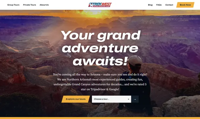 The TrekWest Arizona Adventure Tours homepage
