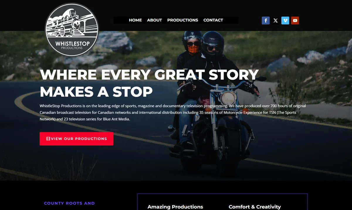 The WhistleStop Productions homepage